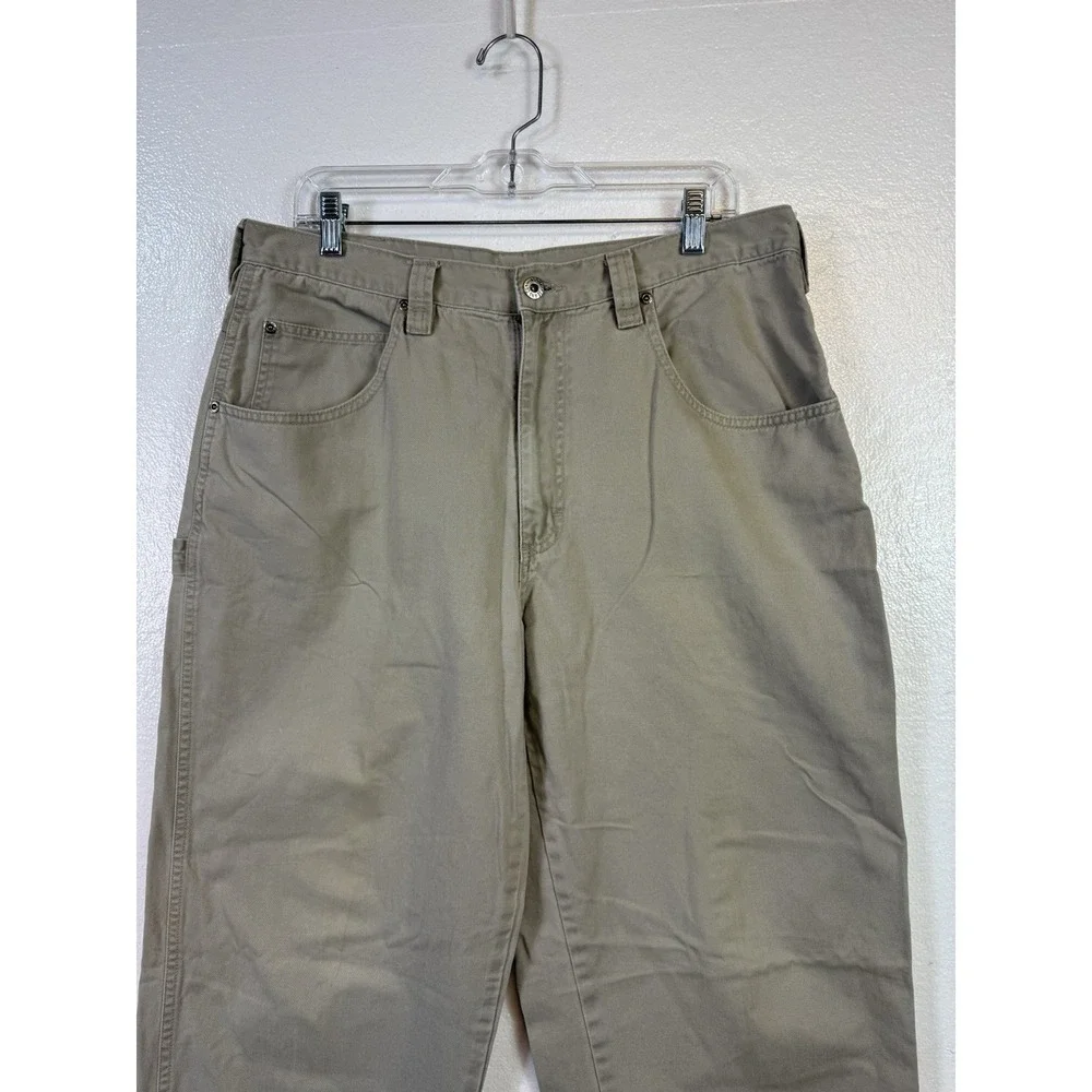 Wrangler‎ Pants Jeans Mens 34x32 Carpenter Khaki Beige Work Casual Straight Leg